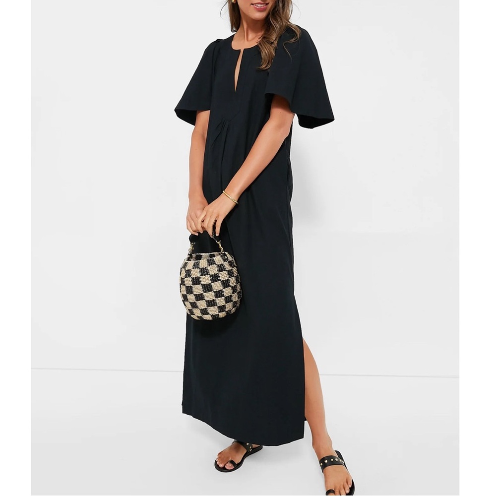 NWT POMANDER PLACE Black Finley Flutter Sleeve Maxi Dress XL